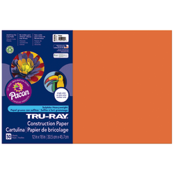 Tru-Ray® Construction Paper, 50% Recycled, 12" x 18", Orange, Pack Of 50