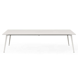 Branch Furniture Rectangle Conference Table, 30"H x 96"W x 48"D, White Top/White Base