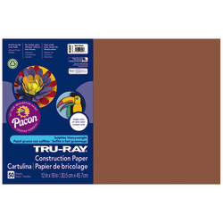 Tru-Ray® Construction Paper, 50% Recycled, 12" x 18", Warm Brown, Pack Of 50