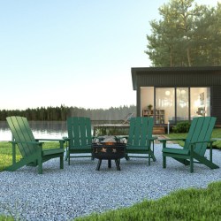 Flash Furniture 5-Piece Charlestown Adirondack Chair Set, Green