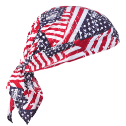 Ergodyne Chill-Its 6710CT Evaporative Cooling Triangle Hats With Cooling Towels, Stars & Stripes, Pack Of 6 Hats