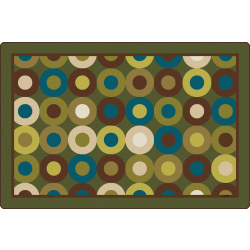 Carpets for Kids®  Premium Collection Calming Circles Seating Rug, 8' x 12', Green