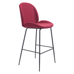 Zuo Modern Miles Bar Chair, Red/Black