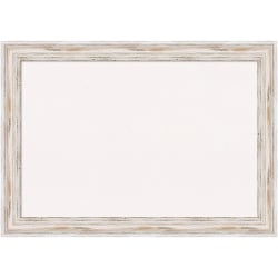 Amanti Art Cork Bulletin Board, 41" x 29", White, Alexandria Whitewash Wood Frame