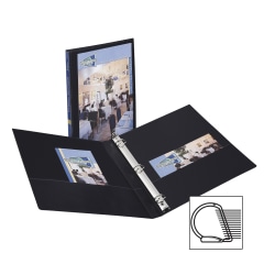 Avery® Durable View 3-Ring Binder With EZ-Turn™ Rings, 1/2" D-Rings, 44% Recycled, Black