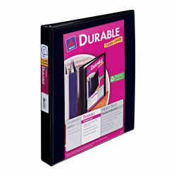 Avery® Durable View 3-Ring Binder With EZ-Turn™ Rings, 1" D-Rings, 43% Recycled, Black