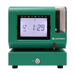 Acroprint M150MC4 Heavy-Duty Digital Time Recorder, 10-1/4"H x 9-1/2"W x 11"D, Green
