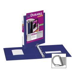 Avery® Durable View 3-Ring Binder With EZ-Turn™ Rings, 1" D-Rings, 42% Recycled, Blue