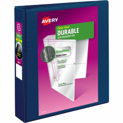 Avery® Durable Reference View 3-Ring Binder, 1 1/2" Slant Rings, Navy