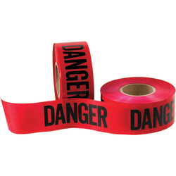 B O X Packaging Barricade Tape, Danger, 3" Core, 3" x 333 Yd., Black/Red, Case Of 4