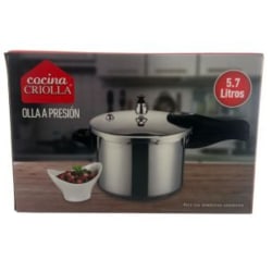 Cocina Criolla Pressure Cooker, 6-Liter, Chrome