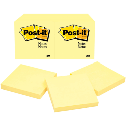 Post-it® Canary Yellow Original Note Pads - Removable - 24 / Bundle