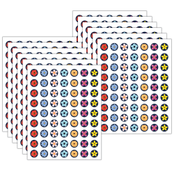 Teacher Created Resources Mini Stickers, 1/2", Wildflowers, 378 Stickers Per Pack, Bundle Of 12 Packs