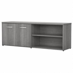 Bush® Business Furniture Studio C 60"W Low Storage Cabinet With Doors And Shelves, Platinum Gray, Standard Delivery