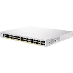 Cisco 350 CBS350-48P-4G Ethernet Switch - 52 Ports - Manageable - Gigabit Ethernet - 1000Base-T, 1000Base-X - 2 Layer Supported - Modular - 4 SFP Slots - 59.73 W Power Consumption - 370 W PoE Budget - Optical Fiber, Twisted Pair - PoE Ports