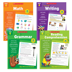 Scholastic Teacher Resources Grade Success Workbooks, 4th Grade, Set Of 4 Books