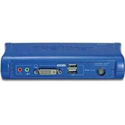 TRENDnet 2-Port DVI USB KVM Switch & Cable Kit with Audio, Manage Two PCs, 2 x USB Keyboard & Mouse Ports, 2 x Bonus USB 2.0 Ports, TK204UK