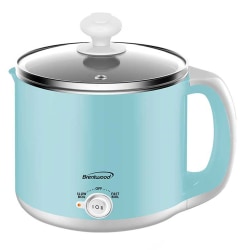 Brentwood Stainless Steel Cordless Electric Hot Pot Cooker And Food Steamer, 1.9 Qt, Blue