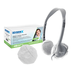 HygenX Sanitary Ear Cushion Covers, For On-Ear Headphones & Headsets, 2-1/2" White, 50 Pairs