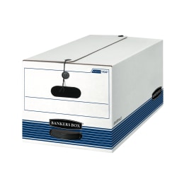 Bankers Box® Stor/File™ FastFold® Medium-Duty Storage Boxes, Letter Size, 24“D x 12" x 10", White/Blue, Case Of 12 - 00704