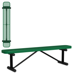 Leisure Craft Outdoor Bench, 18-3/8"H x 72"W x 15"D, Black/Green