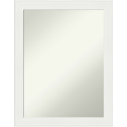Amanti Art Narrow Non-Beveled Rectangle Framed Bathroom Wall Mirror, 27-1/2" x 21-1/2", Vanity White