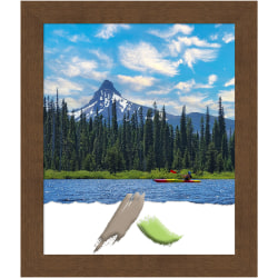 Amanti Art Wood Picture Frame, 24" x 28", Matted For 20" x 24", Carlisle Brown
