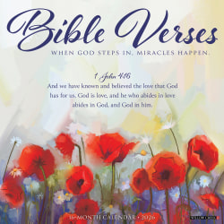 2026 Willow Creek Press Inspirational Monthly Wall Calendar, 12" x 12", Bible Verses, January To December, 50224