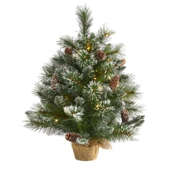 Nearly Natural Frosted Pine Artificial Christmas Tree, 2’