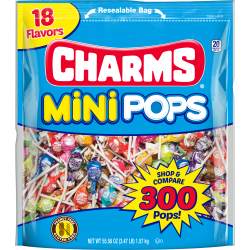 Charms Mini Pops, 3.47-Lb Bag, Assorted Flavors, Bag Of 300
