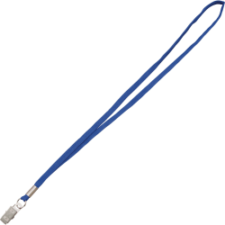Advantus Flat Clip Lanyard - 100 / Box - 36" Length - Blue - Woven, Metal