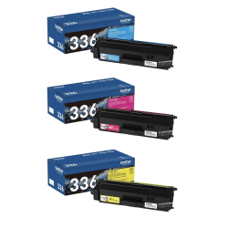 Brother TN336 High-Yield Cyan/Magenta/Yellow 3-Color Toner Cartridges, Pack Of 3 Cartridges, TN336CMY-OD