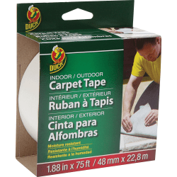 Duck Brand Indoor/outdoor Double-sided Carpet Tape, 1.88" x 25 Yd., White