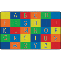 Flagship Carpets Alphabet Seating Rug, 7' 6" x 12', Multicolor