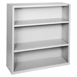Lorell® Fortress Series Steel Modular Shelving Bookcase, 3-Shelf, 42-1/2"H x 34-1/2"W x 13"D, Light Gray