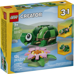 LEGO Creator 3-in-1 Turtle with a Water Lily Flower Building Blocks Set, Total Qty 1