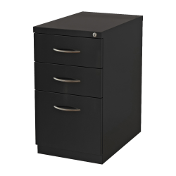 Lorell® 19"D Vertical 3-Drawer Premium Mobile File Cabinet, Metal, Black