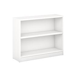 Bush Business Furniture Universal 30"H 2-Shelf Bookcase, Pure White, Standard Delivery