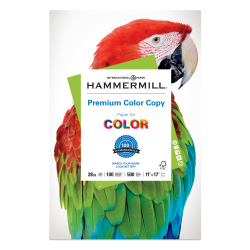 Hammermill® Color Multi-Use Printer & Copy Paper, White, Ledger (11" x 17"), 500 Sheets Per Ream, 28 Lb, 92 Brightness