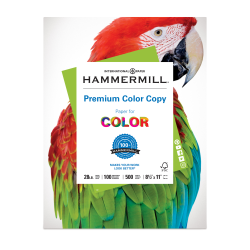 Hammermill® Color Multi-Use Printer & Copy Paper, White, Letter (8.5" x 11"), 500 Sheets Per Ream, 28 Lb, 100 Brightness