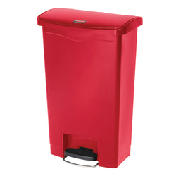 Rubbermaid® Slim Jim Rectangular Plastic Wastebasket, Step-On, 13 Gallons, Red