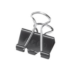 ACCO® Tempered Steel/Plastic Binder Clips, Mini, 0.25" Capacity, Black, Pack Of 12