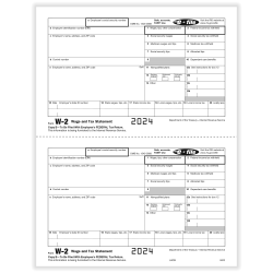 ComplyRight® W-2 Tax Forms, 2-Up, Employee’s IRS Federal Copy B, Laser, 8-1/2" x 11", Pack Of 50 Forms