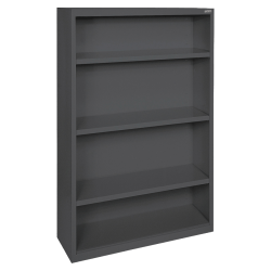 Lorell® Fortress Series Steel Modular Shelving Bookcase, 4-Shelf, 60"H x 34-1/2"W x 13"D, Black