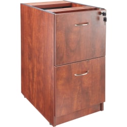 Lorell® Essentials 22"D Vertical 2-Drawer Fixed Pedestal File Cabinet, Metal, Cherry