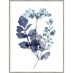 Amanti Art Botanical Lace Leaf Indigo by Sara Berrenson Wood Framed Wall Art Print, 41"H x 31"W, White