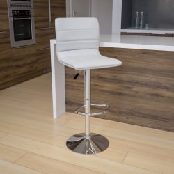 Flash Furniture Contemporary Adjustable Bar Stool, White/Chrome