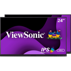 ViewSonic® VG2455_56A_H2 24" 1080p IPS Docking Monitor Heads, Pack Of 2 Monitor Heads