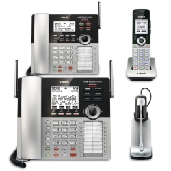 VTech® CM18445 4-Line Small Business Office Phone System Bundle with 2 Desksets, 1 Handset and 1 Headset