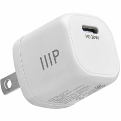 Monoprice 20W USB-C Mini Cubic Wall Charger White - 20 W - 120 V AC, 230 V AC Input - 5 V DC, 9 V DC, 12 V DC Output - 3 A - White - 1